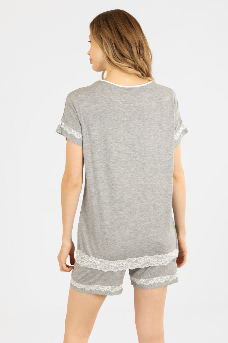 SOLANGE PIJAMA LACE GRIS MELANGE