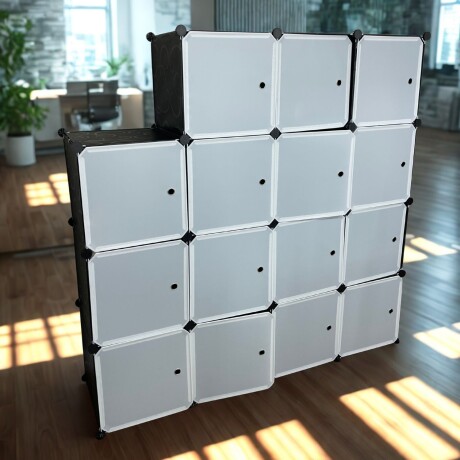 Armario Plástico Lumax 15 Puertas Desmontable Portátil Blanco
