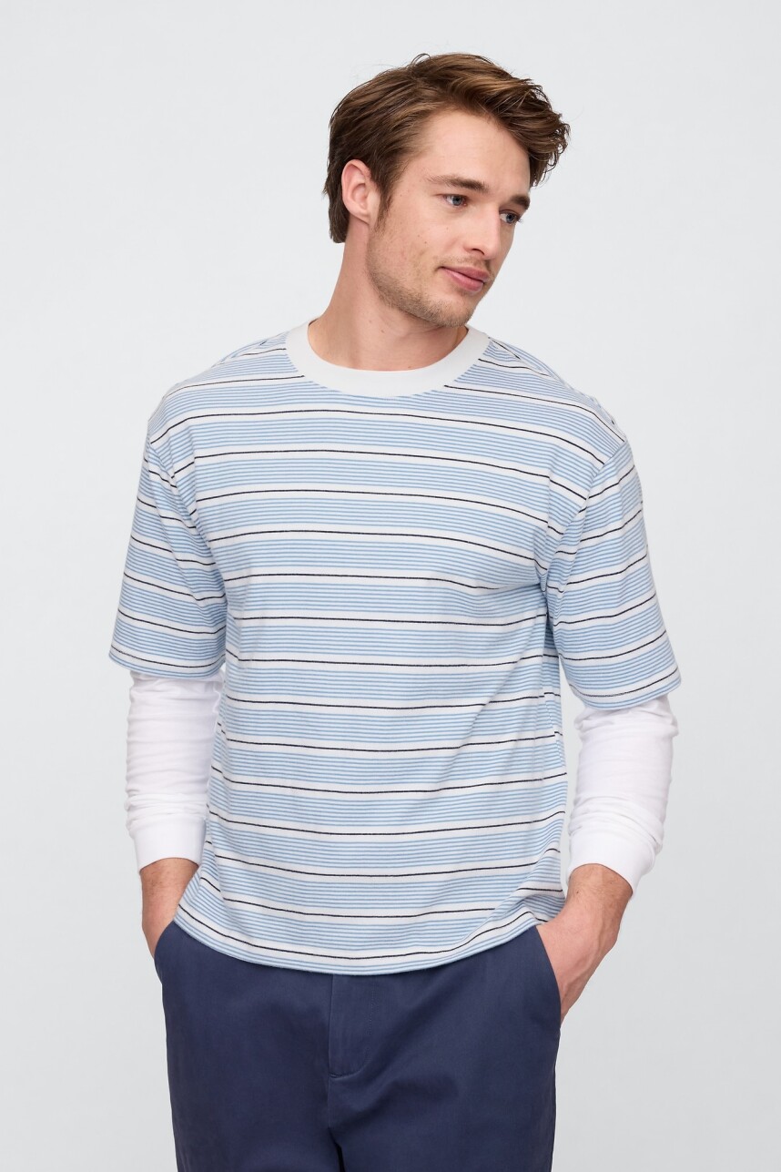 Remera A Rayas Ultra Soft Hombre New Off White Stripe