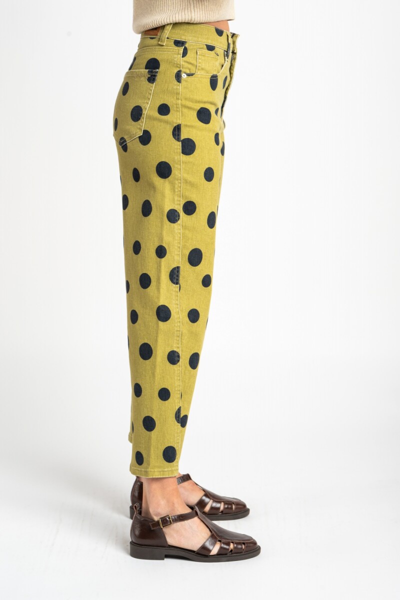 Jean Barrel Baggy Lunares Verde