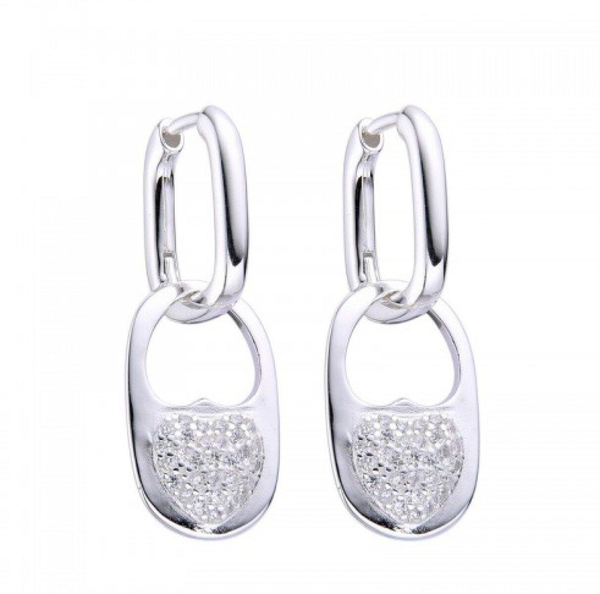 Par de aros de plata 925 con circonias. 