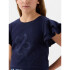 SS RUFFLE EMBRO BETTER GRPH TEE NAVY UNIFORM