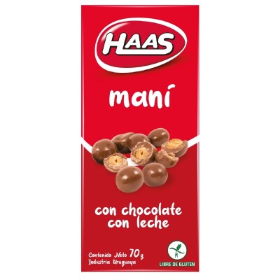 Mani Con Chocolate Haas Con Leche 70 GR Mani Con Chocolate Haas Con Leche 70 GR