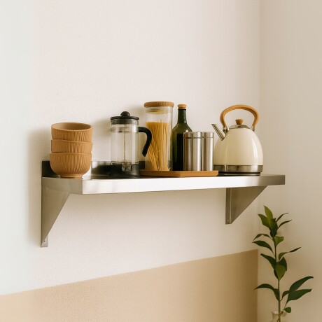 Estante Mural de Acero Inoxidable 120 x 30 x 2.5 cm Estante Mural de Acero Inoxidable 120 x 30 x 2.5 cm