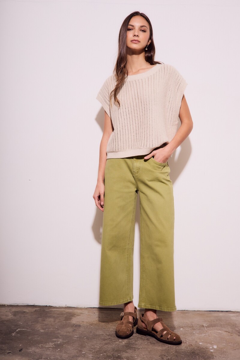 Chaleco Lurex Beige Melange