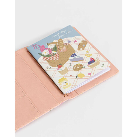 Set De Dos Cuadernos Con Cover De Pu Estampada Rosa Claro