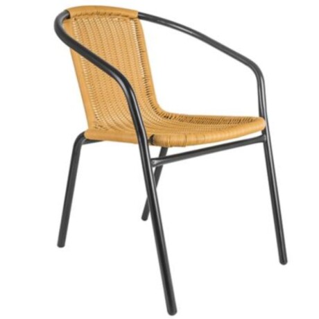 SILLA DE METAL Y RATAN PVC - BEIGE/NEGRO SILLA DE METAL Y RATAN PVC - BEIGE/NEGRO