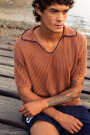 EMBROIDERED POLO SHIRT Tabaco