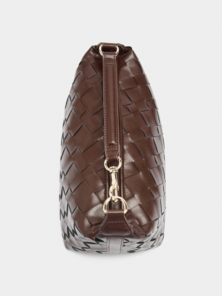 Bolso De Mano Trenzado marron