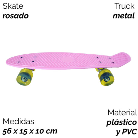Skate Plástico Liso Rosado 2440 Unica
