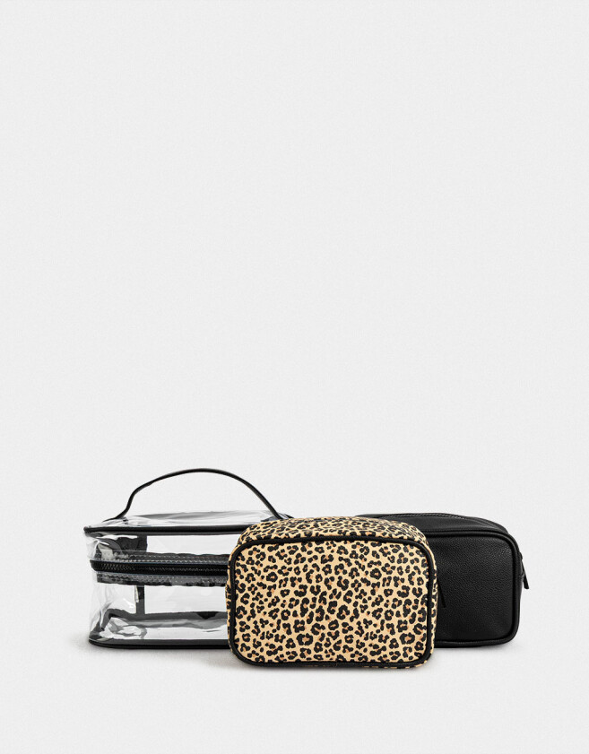 Porta Cosméticos Estampados Set De Portacosméticos - Negro
