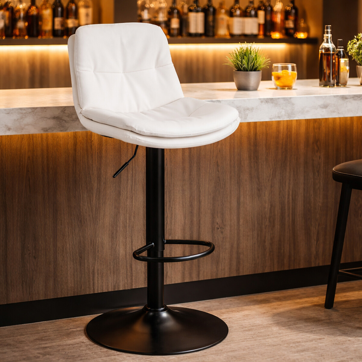 Butaca eco cuero con respaldo alto Pillow - Blanco 