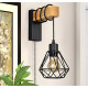 Aplique De Pared Colgante Vintage Diamante Madera Led Deco Negro