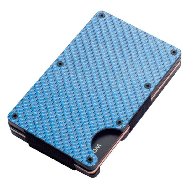 Billetera Tarjetero Bloqueo Rfid Anti Clonación Calidad Variante Color Azul Labrado