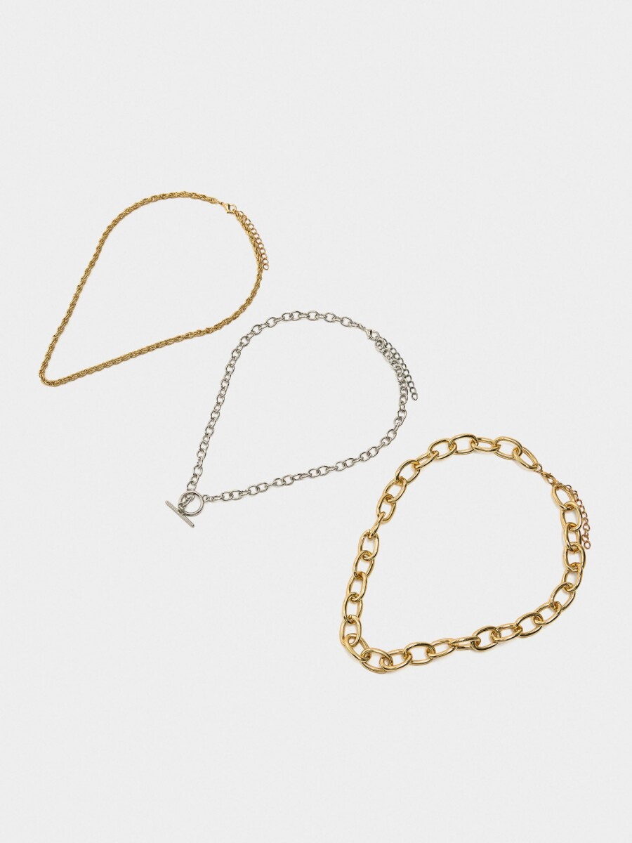 Set De Collares De Eslabones bicolor