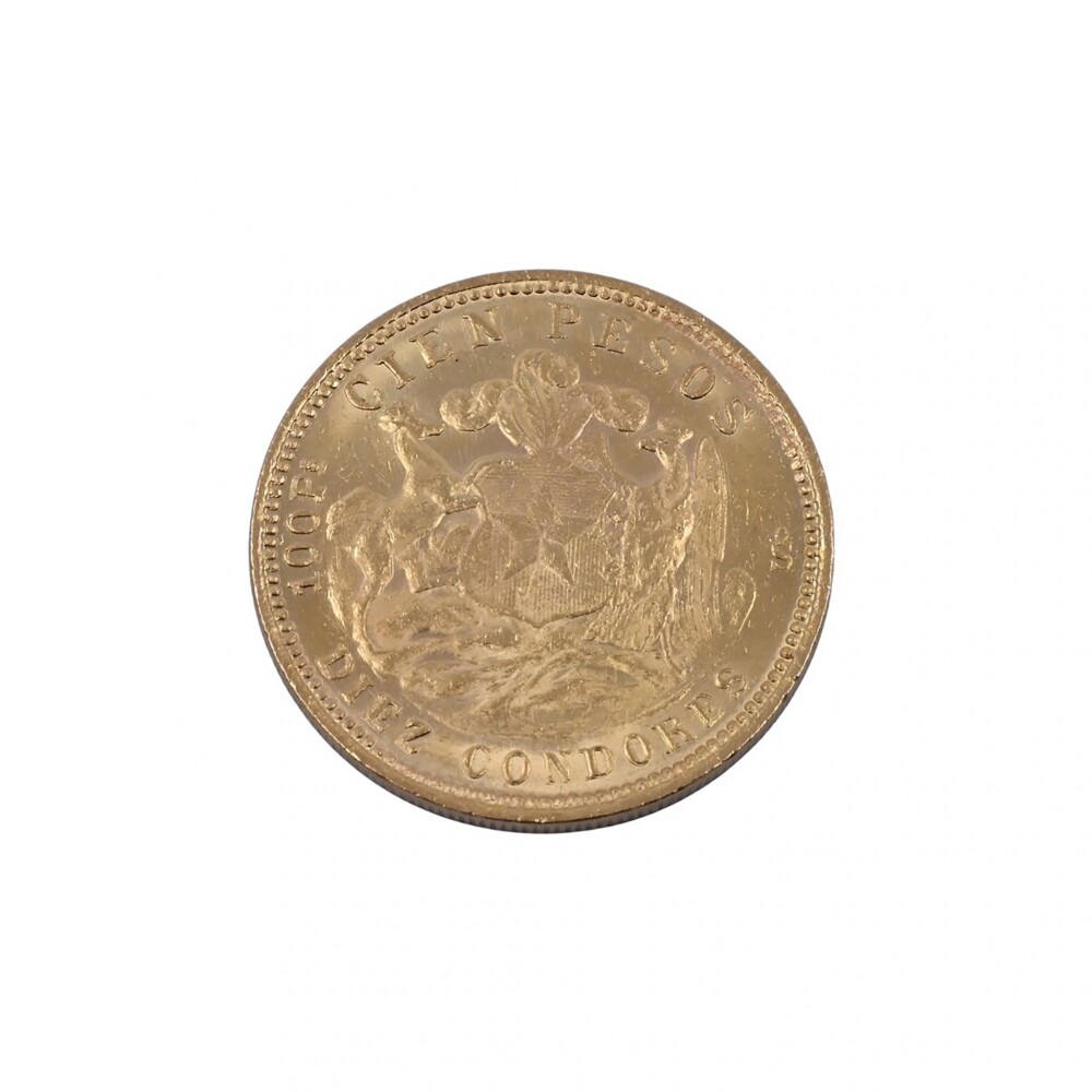 Moneda de oro República de Chile 100 pesos año 1926. Moneda de oro República de Chile 100 pesos año 1926.