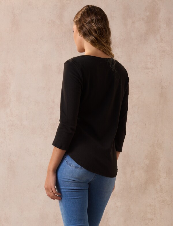 Remera Algodon Basica NEGRO