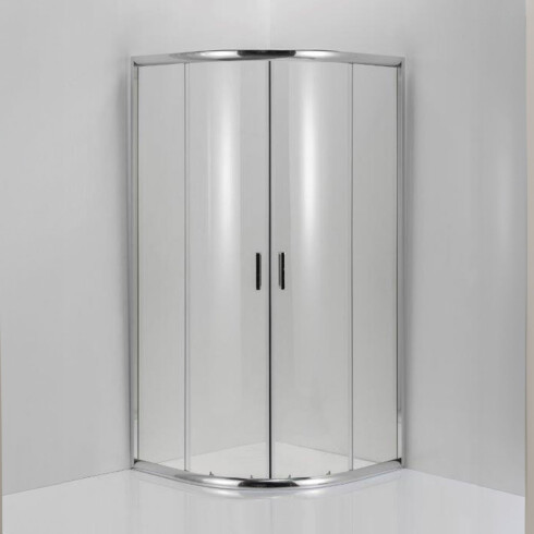 Mampara de Vidrio 6mm con Perfiles de Aluminio 90x90x200 cm GRIS