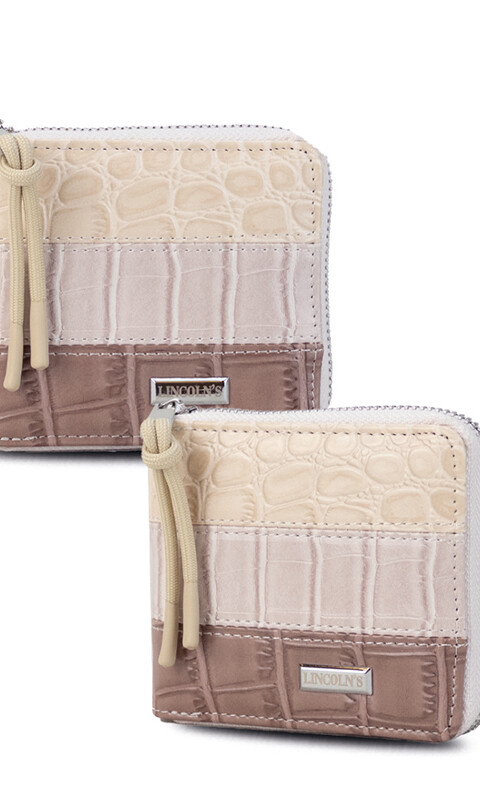 BILLETERA CANDELA CROCO PIEL CUARZO MAUVE