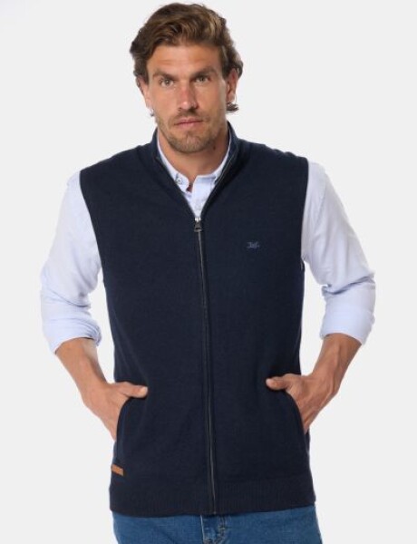 CHALECO TEJIDO DE ALGODON Azul