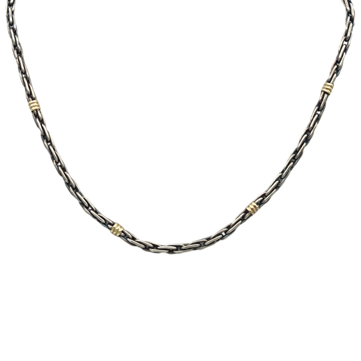 Cadena Eslabón Singapur - Plata y Oro - Sin piedra - CD5056 - sinpiedra 