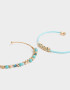 Pulseras Rígidas Sets Mostacillas Pulseras Rígidas Set X2 Con Mostacillas - Dorado