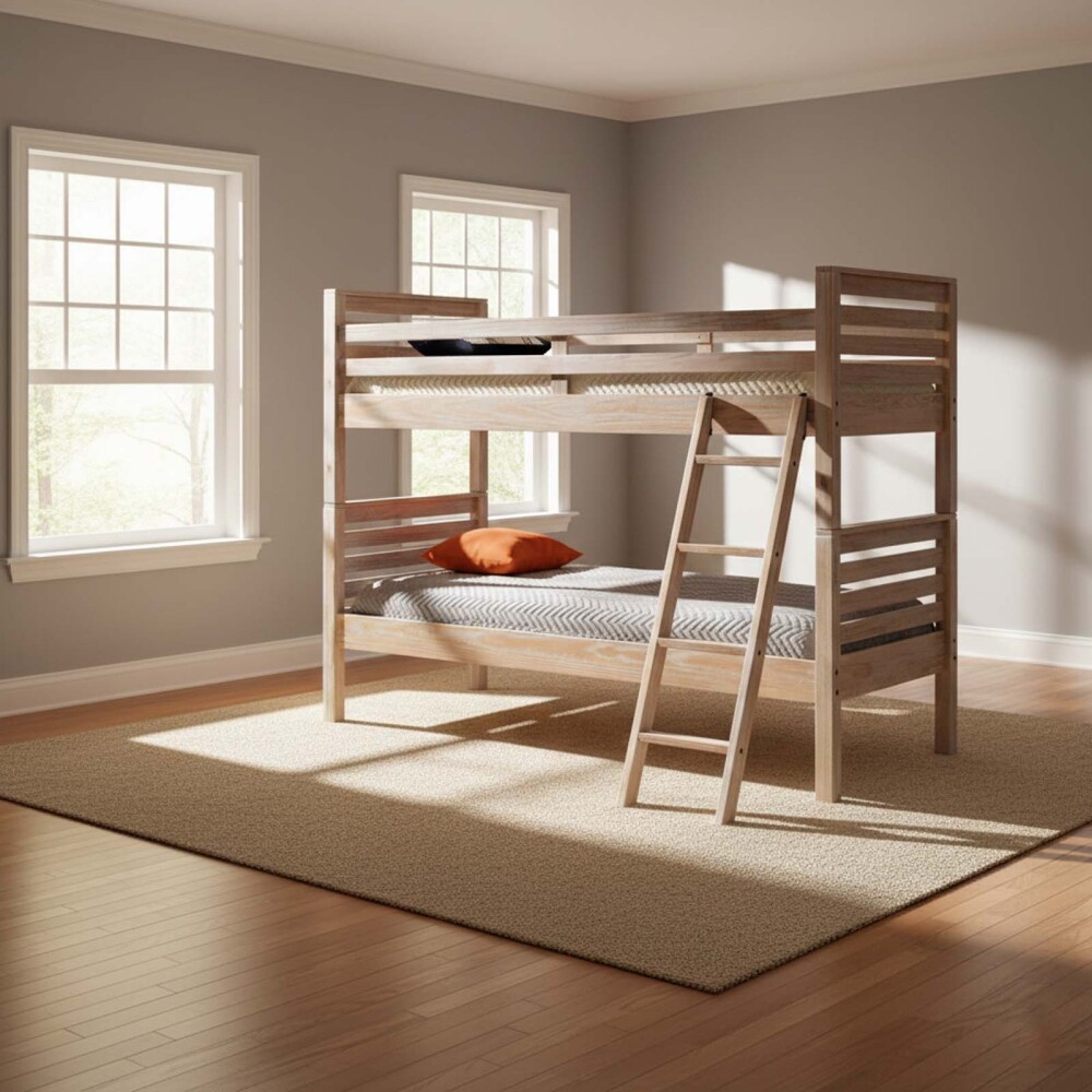 CAMA CUCHETA MADERA NATURAL-BEIGE MONTAUK