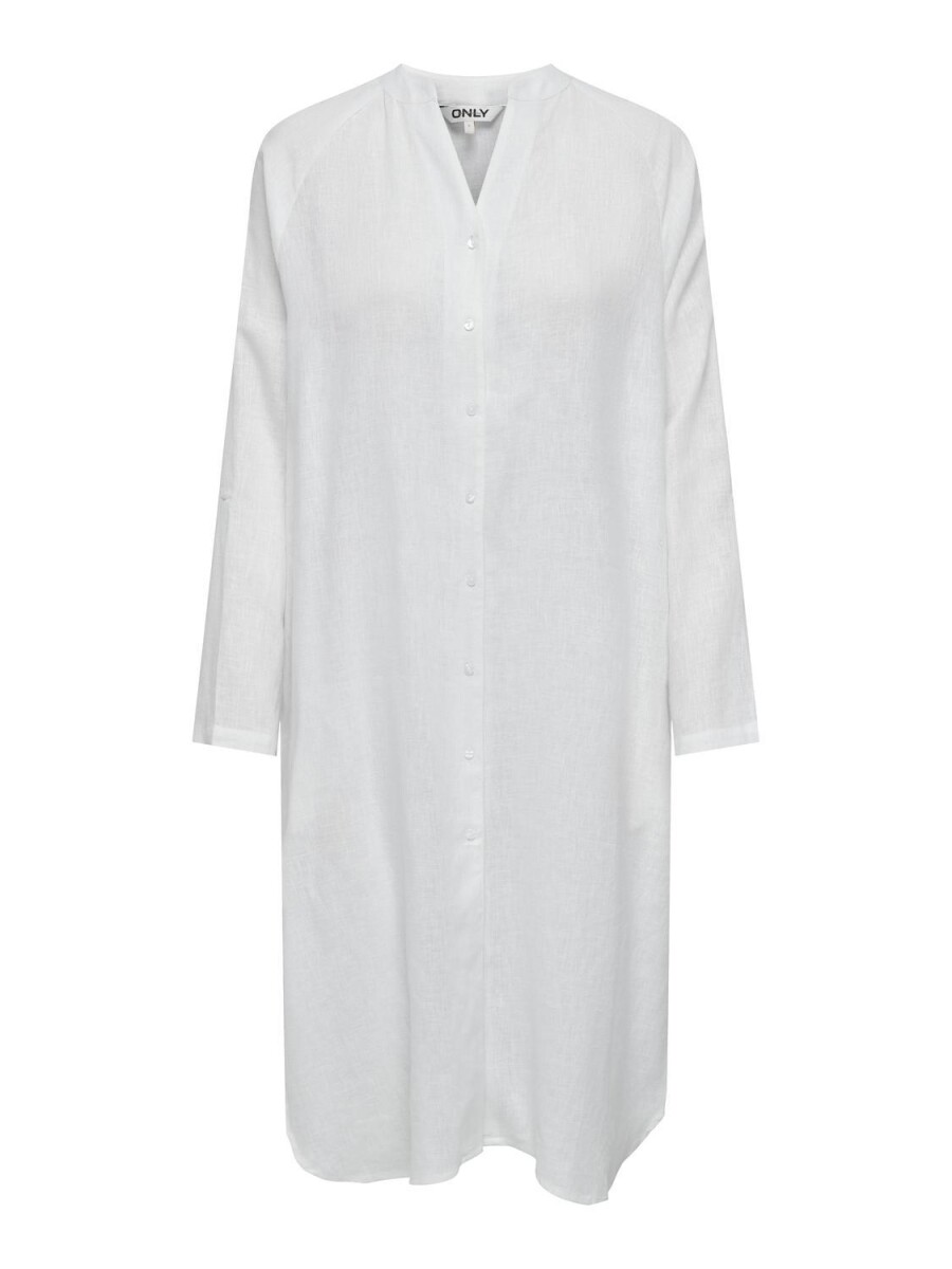 Vestido Tokyo Efecto Lino - Bright White 