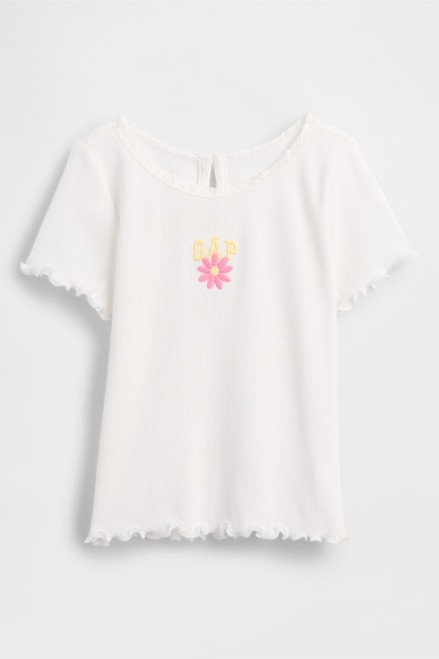 Remera Logo Gap Rib Toddler Niña New Off White
