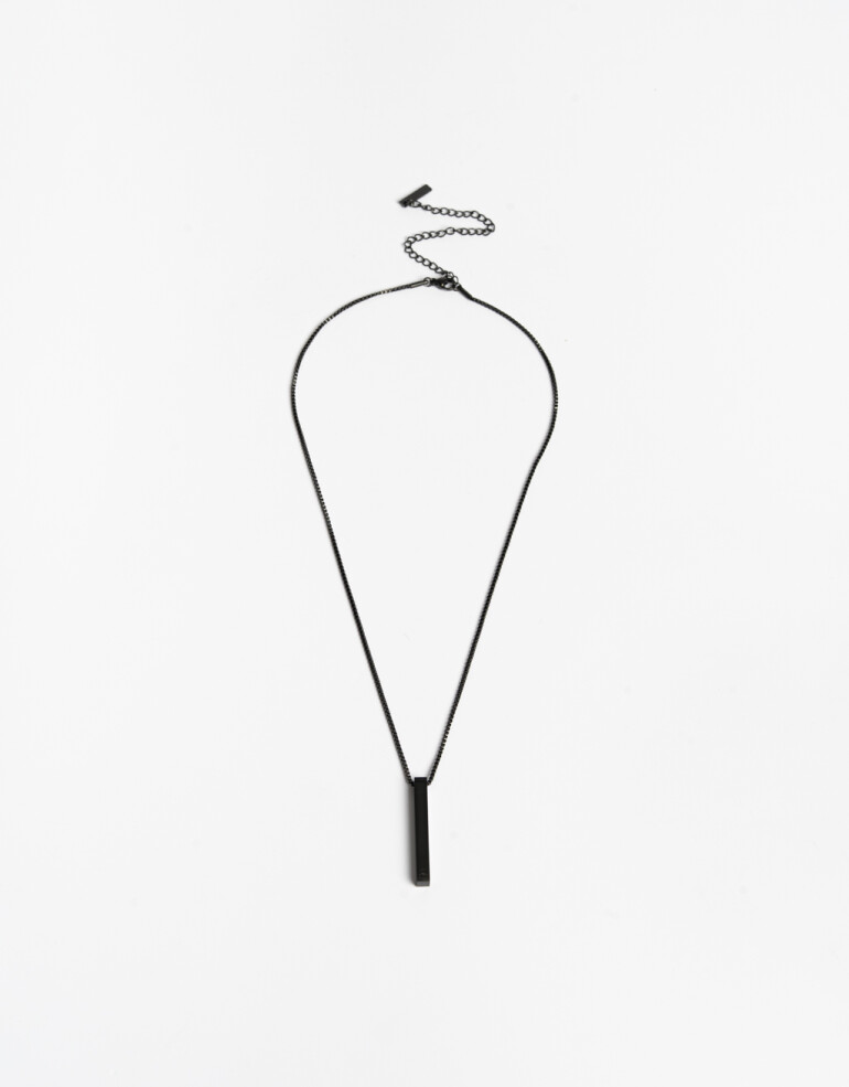 Collares Cortos Metal Collar De Acero Men's Collection - Negro