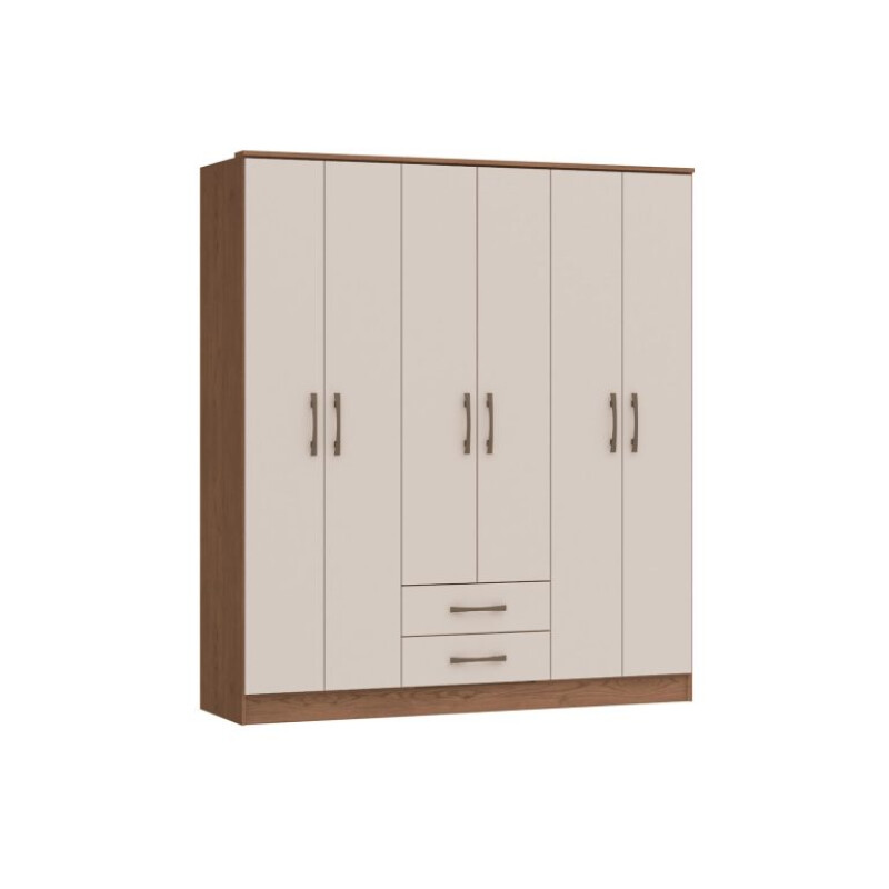 Ropero PEQUIN 6 Puertas color MACADAMIA BLANCO Ropero PEQUIN 6 Puertas color MACADAMIA BLANCO