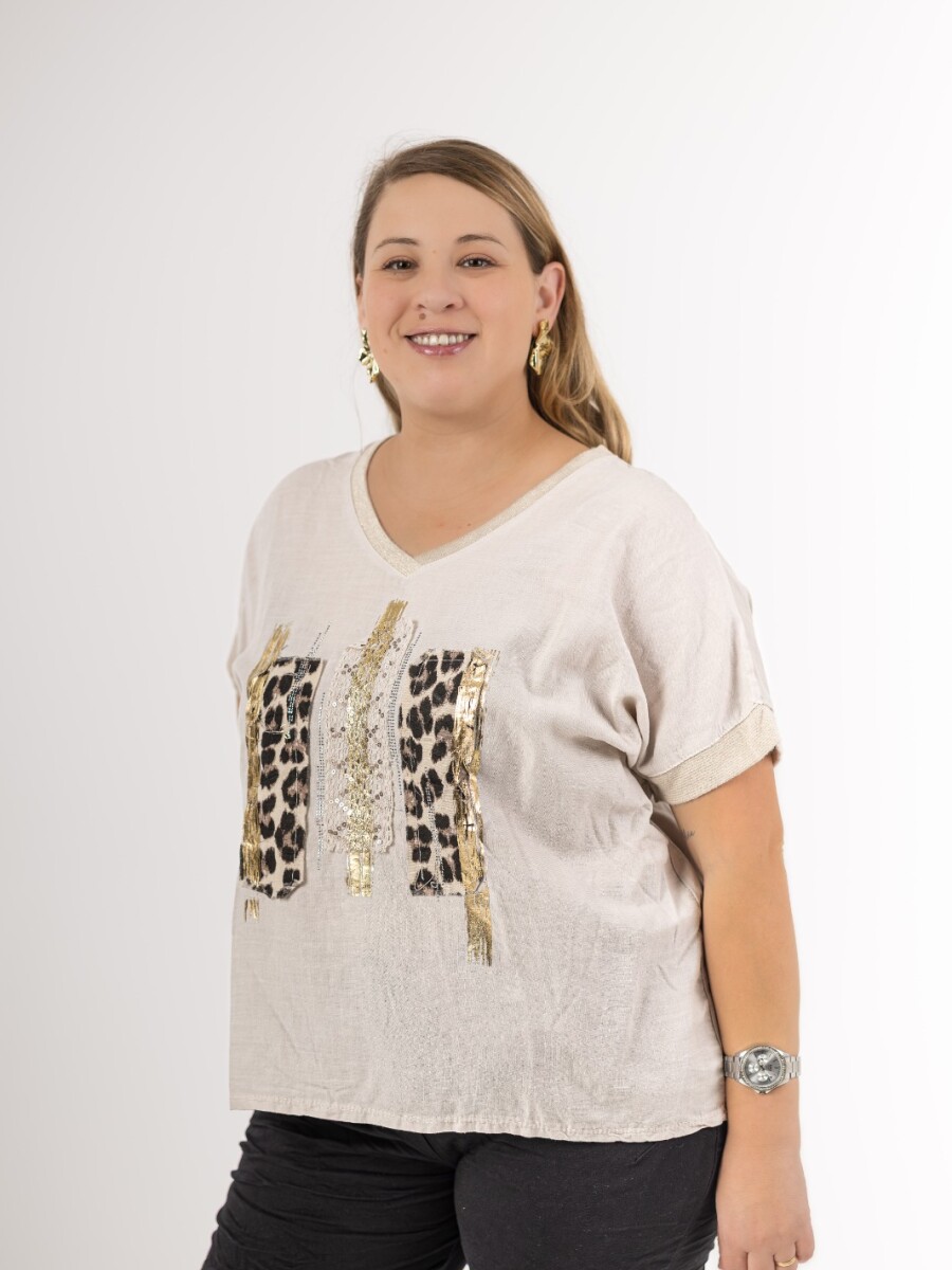 Blusa 100% lino y 100% algodón atrás Blusa 100% lino y 100% algodón atrás
