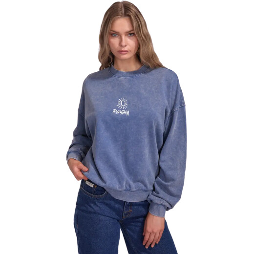 Buzo Rhythm Salt Wash Crew Neck Fleece - Azul Buzo Rhythm Salt Wash Crew Neck Fleece - Azul