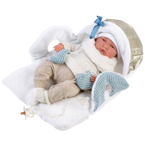 Muñeco Llorens Lalo Lloron Transporta Bebe Chupete Abrigo Variante Modelo Lalo Capazo