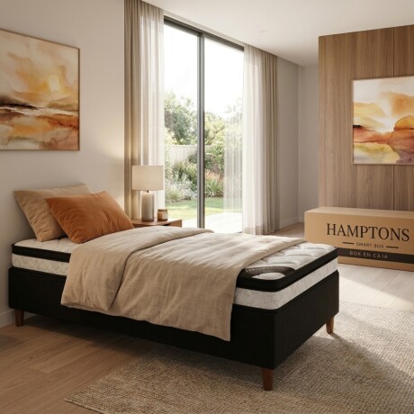 Sommier 1 Plaza HAMPTONS Mercury 90X190 Negro