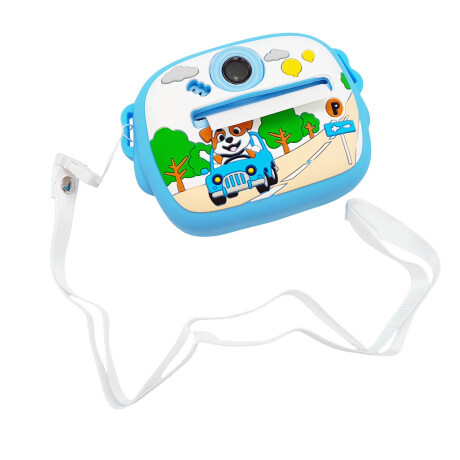 Cámara De Fotos Niño Impresora Instantánea + 6 rollos Celeste