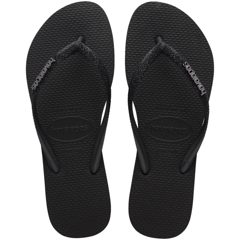 Sandalias Havaianas Slim Glitter Ii Mujer Negro/negro