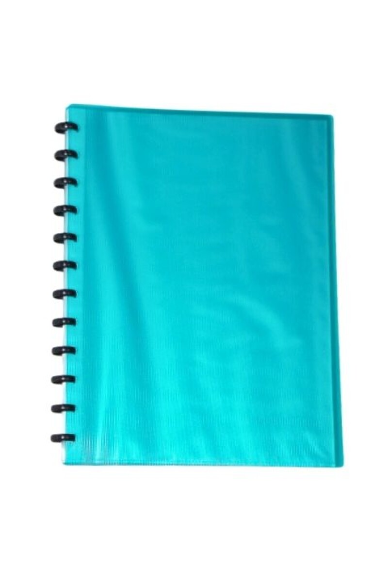 CARPETA TAMAÑO A4 CON 20 FUNDAS REMOVIBLES - COLOR TURQUEZA 