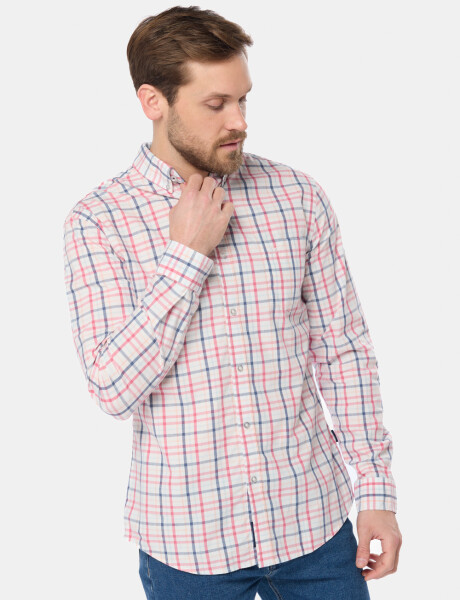 CAMISA A CUADROS Blanco