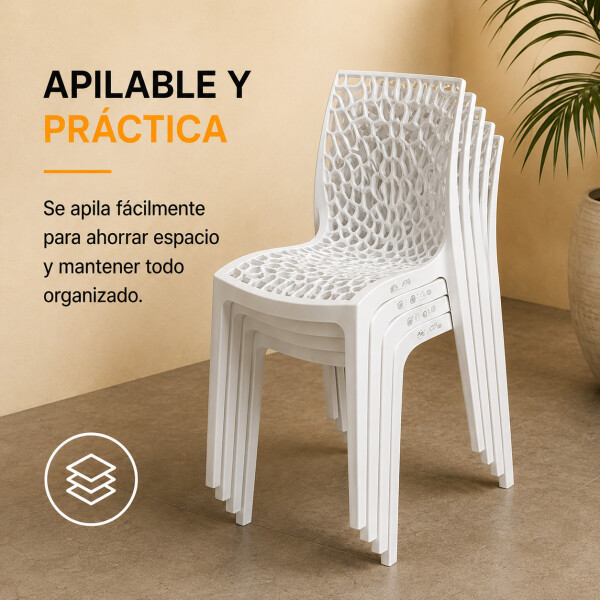 Silla Comedor ComboHome Gruvyer Pack X4 Blanco 1