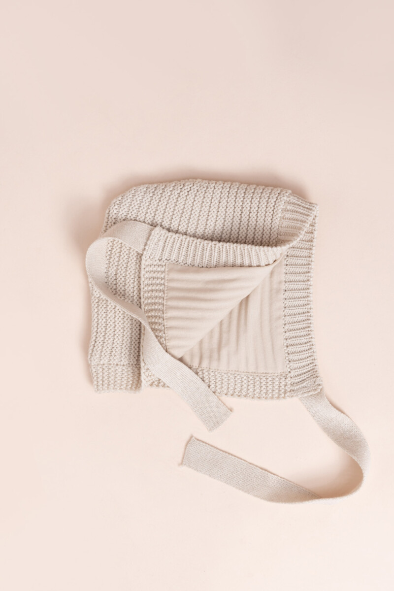 Gorro abrigado con orejas Beige Melange
