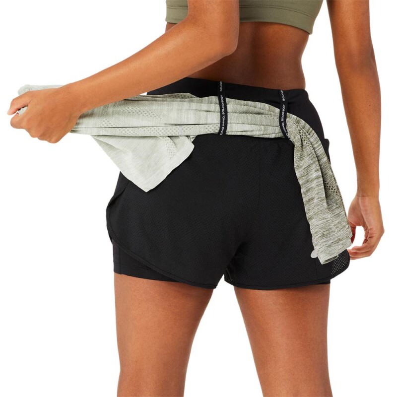 Road 2-N-1 3.5In Short - Mujer Performance Black/performance Black