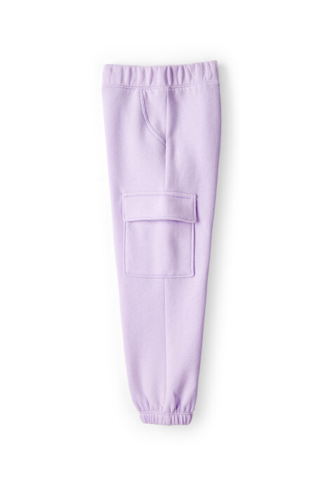 Set dos piezas de algodón, pantalón y canguro, púrpura Sin color