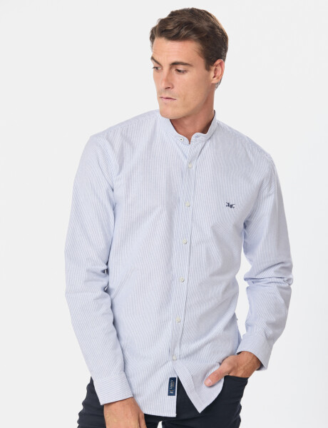 CAMISA MAO OXFORD A RAYAS Celeste