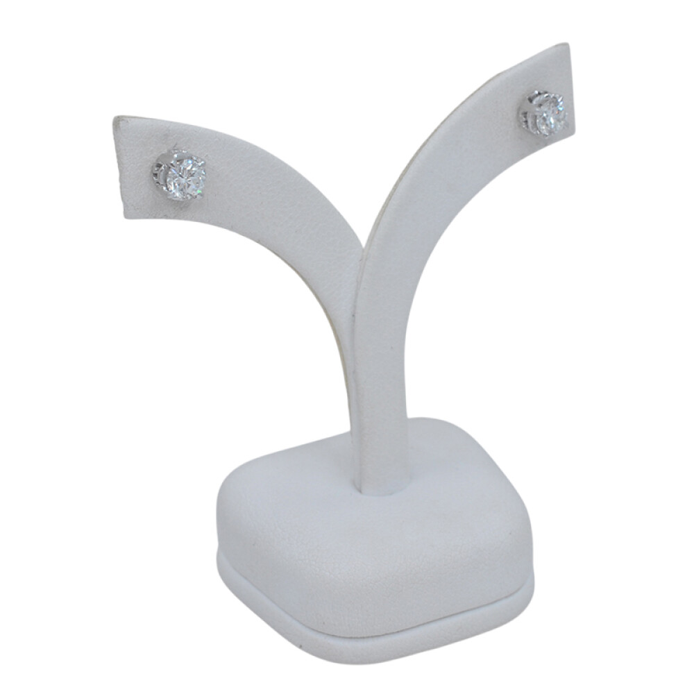 Caravanas en oro 18k blanco y brillantes Caravanas en oro 18k blanco y brillantes