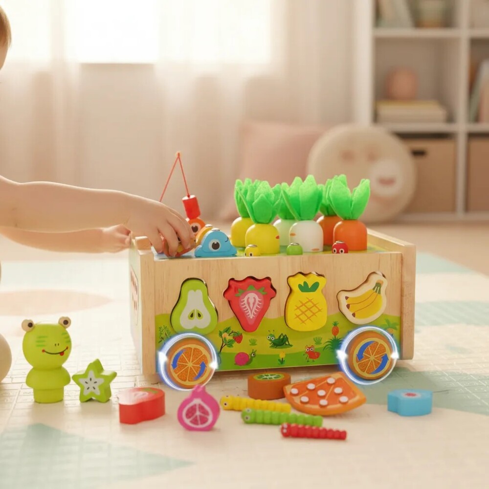 Juguete clasificador vegetales Montessori Encastre Didáctico magentico Juguete clasificador vegetales Montessori Encastre Didáctico magentico