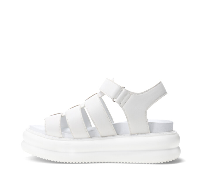 Sandalia PEARL con plataforma y materiales combin White