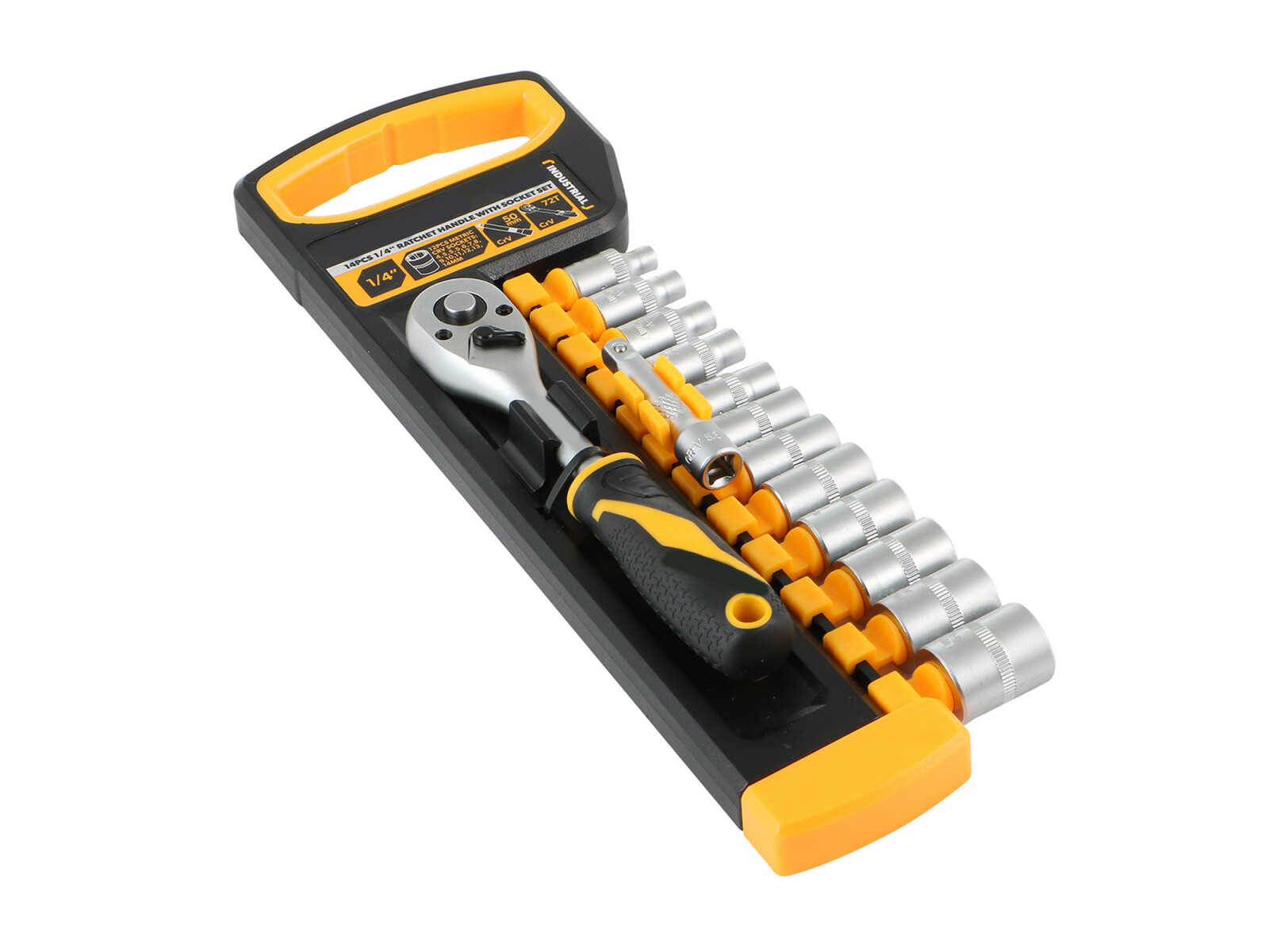 TOLSEN JUEGO LLAVE CRIQUET 1/4 + 12 DADOS MM INDUSTRIAL 14 