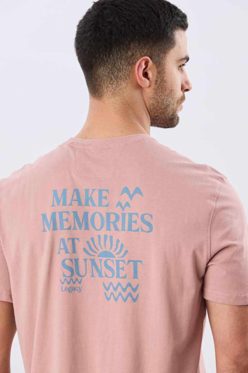 REMERA ESTAMPADA DE ALGODÓN - Rosa 
