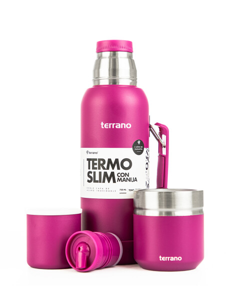 Kit Termo 750ML Con Base De Silicona + Mate Folkie Violeta